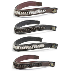 Whitaker Chunky Crystal Browband Soft Curved Flat Padded Leather Black/Brown