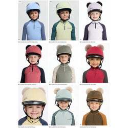 LeMieux Mini Double Pom Hat Silk Kids Lycra XC Skull Cap Cover