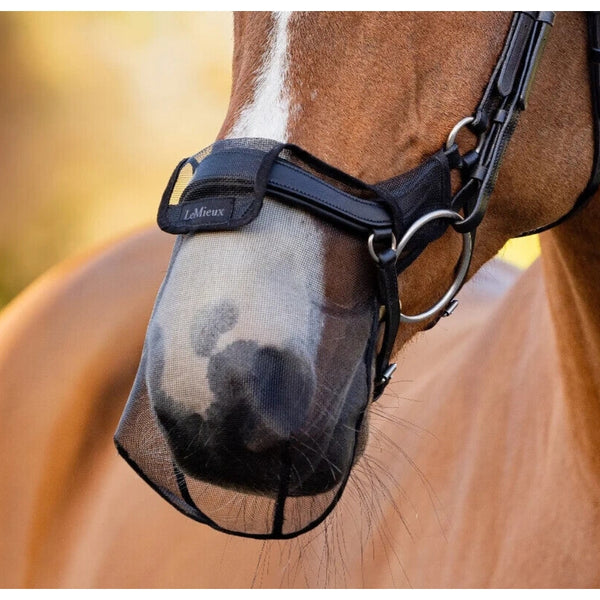 LeMieux Comfort Shield Drop Nose Filter Mesh UV Fly Head Shaking Net Black/Brown