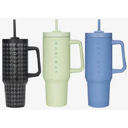 LeMieux Sports Cup Vacuum Insulated Drinks Mug Water Bottle Black/Macaron/Blue