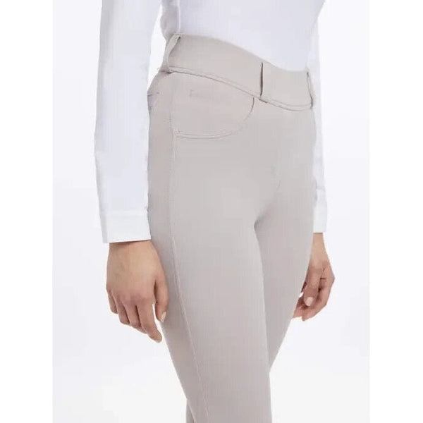 LeMieux Demi Pull On Breggings Ladies Seamless Full Seat Breeches Jodding Tights Beige UK12 SALE