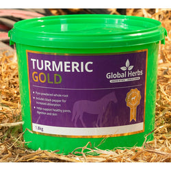 Global Herbs Turmeric Gold and Black Pepper Digestion Skin Joint Horse Supplement