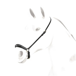 Selleria Equipe Leather Dropped Noseband With White Fancy Stitching Black/Brown