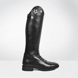 Brogini Como Piccino Star Print Top Long Childrens Riding Boots Black UK12-3.5