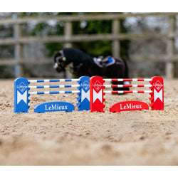 LeMieux Toy Pony Jump Set Knockable Wooden Showjumps Benetton/Chilli/White