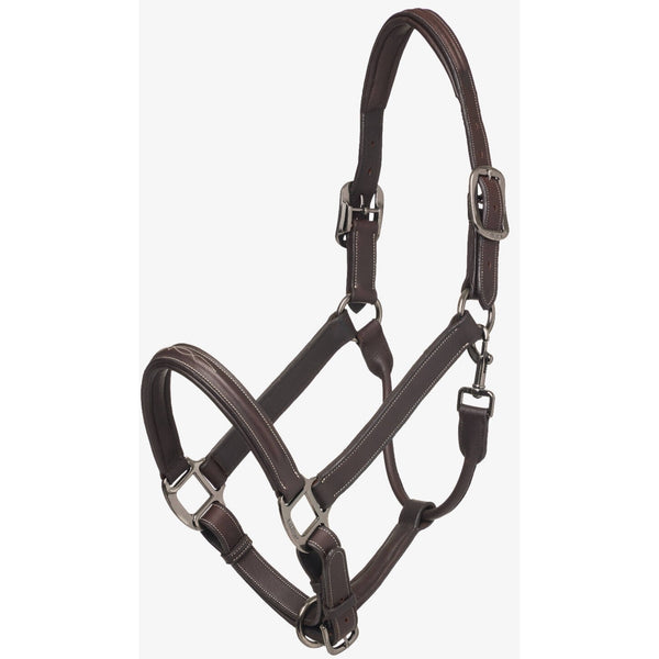 LeMieux Stitched Hunter Headcollar Ergonomic Padded Oied American Leather Brown