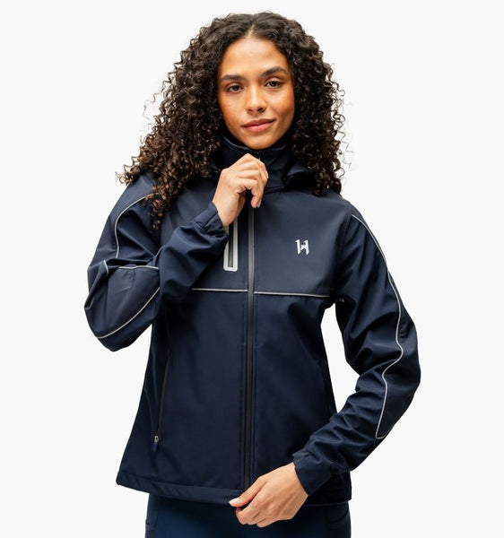 Horseware Ladies Tempo Softshell Jacket Lightweight Windproof Showerproof Navy