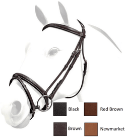 Selleria Equipe Emporio Padded Leather Snaffle Flash Bridle BRE06 Brown Cob SALE
