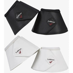 LeMieux Wrapround Leather Over Reach Wrap Round Overreach Boots Black/White M-XL