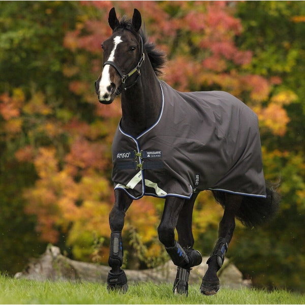 Horseware Amigo Bravo Turnout Rug Lightweight 100g Fill 1200d Navy/Grey 5'6-7'3'
