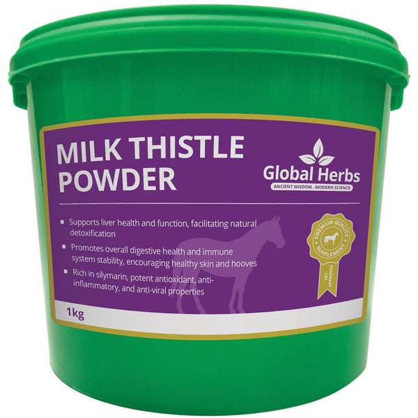 Global Herbs Milk Thistle Powder Natural Herbal Anti-Oxidant Equine Supplement