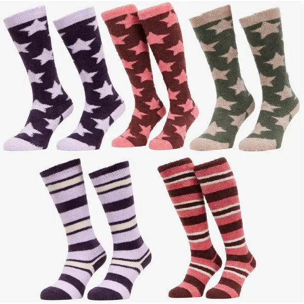 LeMieux Sasha Star Sophie Stripe Fluffy Socks Cosy Soft Warm Winter Adults Socks