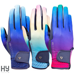 Hy Equestrian Ombre Riding Gloves Navy/Pastel/Vibrant/Ocean Adults Sizes XS-XL