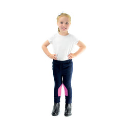 Hy Equestrian Childrens Fleece Tots Pull-On Jodhpurs Navy/Pink/Sky Blue S-XXL