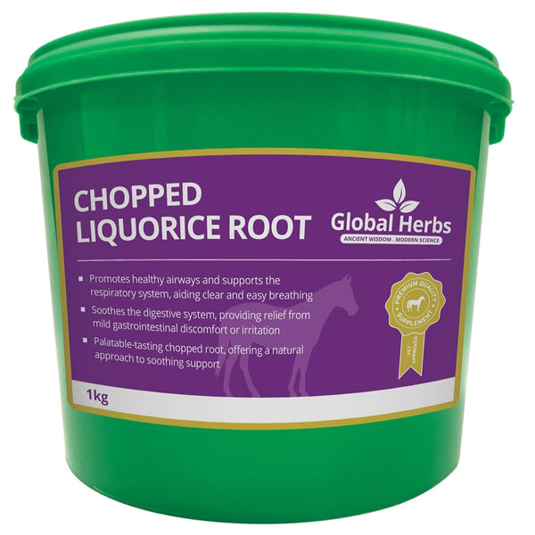 Global Herbs Chopped Liquorice Root Herbal Airway Infammation Horse Supplement