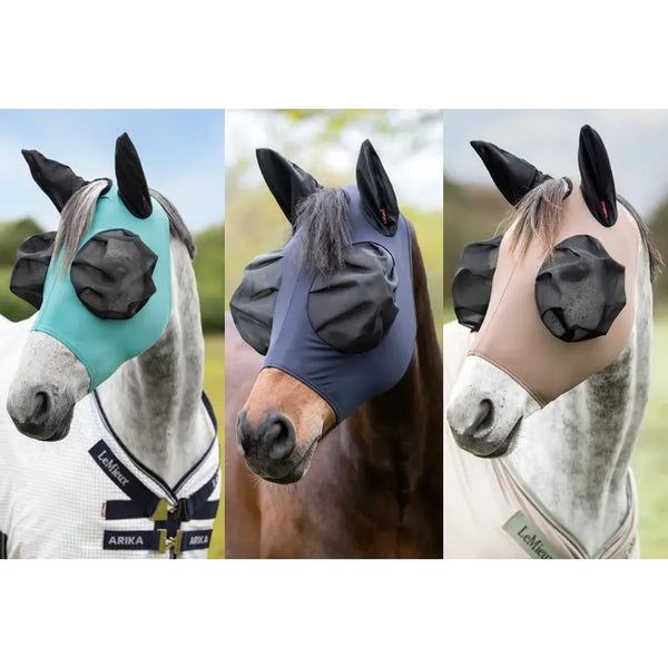 LeMieux Bug Relief Half Mask Face Turnout Field Fly Eyes Ears Protector UV Mesh