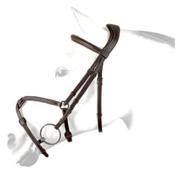 Amerigo Mexican Grackle Bridle and Anatomical Headpiece BR75 Black/Brown Cob/Full