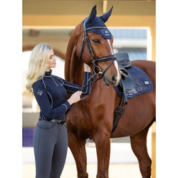 LeMieux Rhone Crochet Fly Hood Veil Ear Net Prosecco Medium SALE