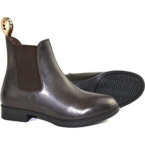 Hy Land Durham Leather Childs Jodhpur Boot Kids Boys Girls Black/Brown 11-3