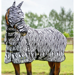 Hy StormX Original Zebra Print Fly Rug Combo Neck Mesh Bug Protection 4'0-7'3'