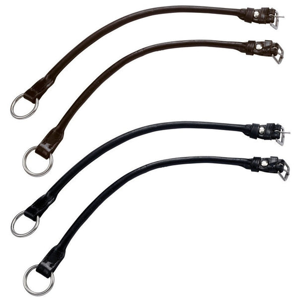 Hy Equestrian Gag Cheeks High Quality Leather Sold In Pairs Black/Brown One Size