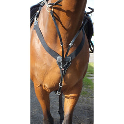 Whitaker Eastwood 3 Point Elasticated Leather Breastplate Black/Brown Pony-Full
