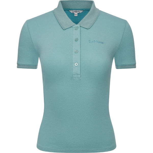 LeMieux Classique Polo Shirt Ladies Sweat-Wicking Jersey Top Stone UK8 SALE