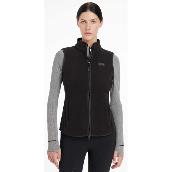 LeMieux Aspen Herringbone Fleece Gilet Short Fitted Soft Warm Ladies Layer Vest