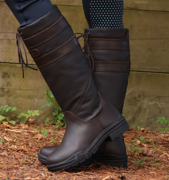 Brogini Longridge Piccino Kids Childs Waterproof Country Yard Boots Brown/Pink