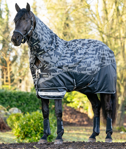 LeMieux Reflective 200g Turnout Rug + Hood Medium Ripstop 600d Black 4'9' - 7'3'