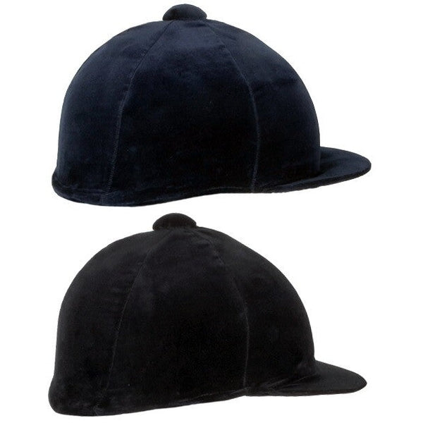 Champion Velvet Hat Cover Peaked Skull Cap Silk for Showing/Dressage Black/Navy