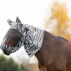 Hy Equestrian StormX Original Sweet Itch Zebra Print Fine Mesh Fly Mask