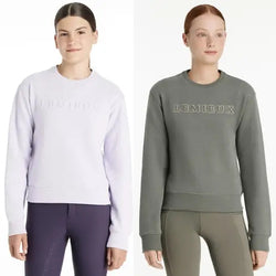 LeMieux Young Rider Carmen Crew Sweat Sweatshirt Carbon Suede Kids Teens Jumper