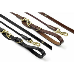 Whitaker Rope and Leather Draw Reins + Brass Hardware Black/Havana Full Size