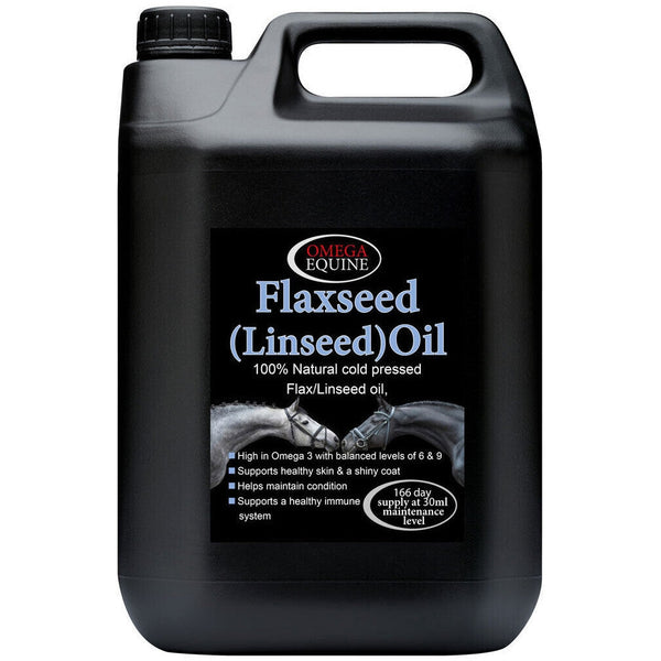 Omega Equine Linseed Oil Flax Seed For Healthy Skin Coat Joints and Condition 5L