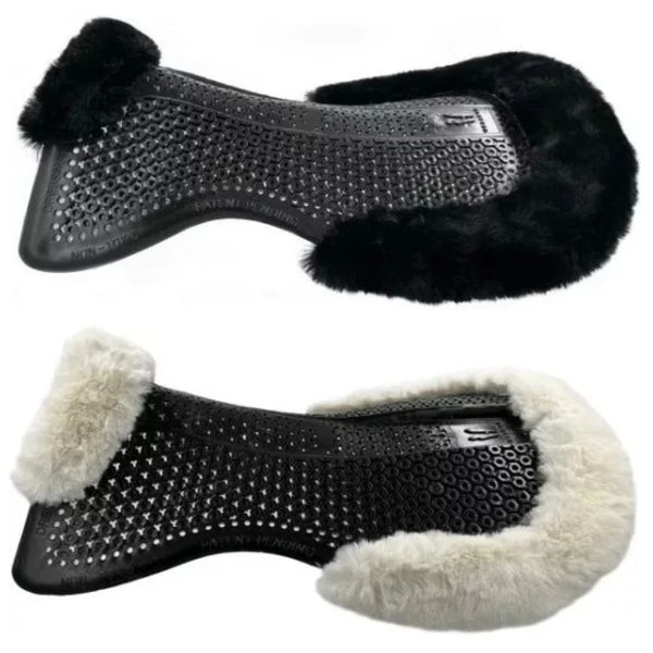 Horsena Regular Dressage 8mm Gel Half Pad with Rolled Edge Real Soft Sheepskin