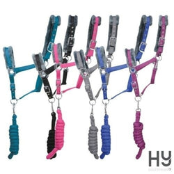 Hy Equestrian Hy Sport Active Head Collar and Lead Rope Set With Faux Fur Fleece
