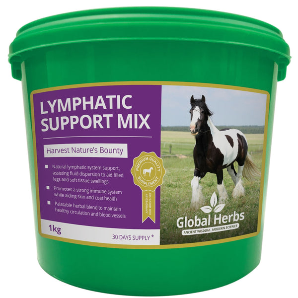 Global Herbs Lymphatic Support Mix Reduces Swellings Filled Leg Horse Supplement