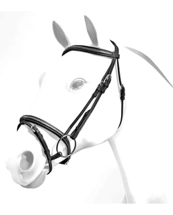 Selleria Equipe Emporio Padded Leather Clincher Flash Bridle BRE07 Black/Brown
