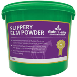 Global Herbs Slippery Elm Powder Regulate Gut Acid  and Droppings Horse Supplement