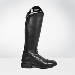 Brogini Como Piccino Patent Stripe Long Childrens Riding Boots Black UK12-3.5