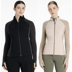 LeMieux Maddie Jacket Ladies Short Fitted Padded Hybrid Jumper Black/Stone 6-18