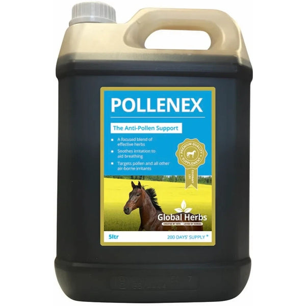 Global Herbs PolleneX Syrup Pollen Respiratory Breathing Aid Horse Supplement 5L