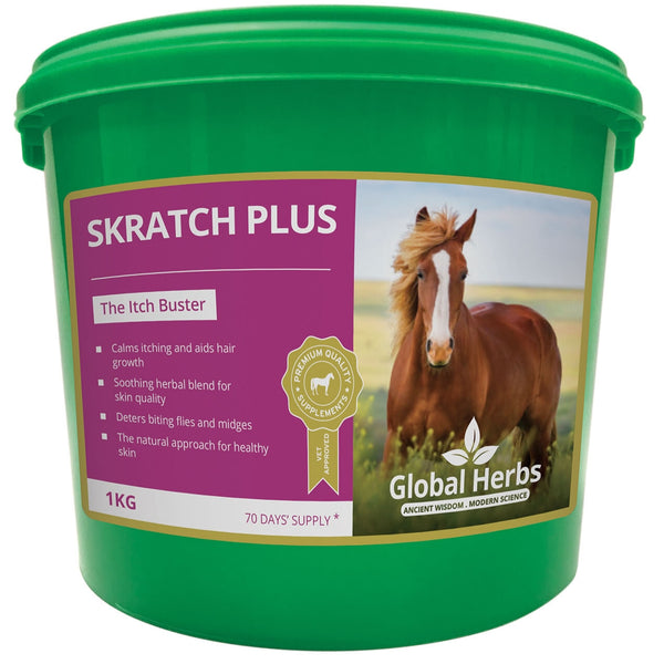 Global Herbs Skratch Plus Skin Irritation Itchy Hair Regrowth Horse Supplement