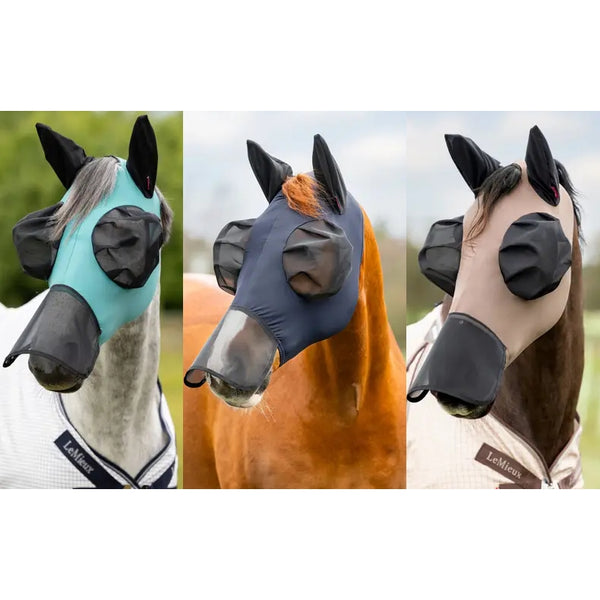 LeMieux Bug Relief Full Mask Face Turnout Field Fly Ears Nose Protector UV Mesh