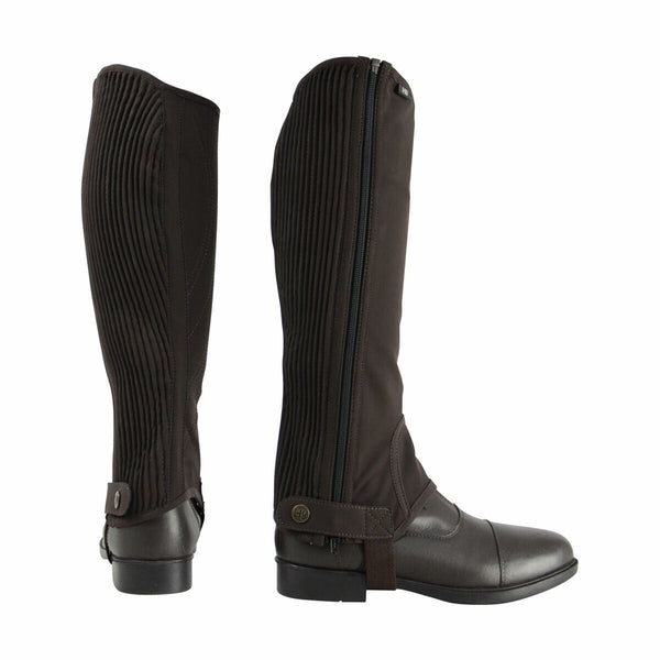 Hy LAND Children's Synthetic Padded Nubuck Half Chaps Black/Brown Small - XLarge