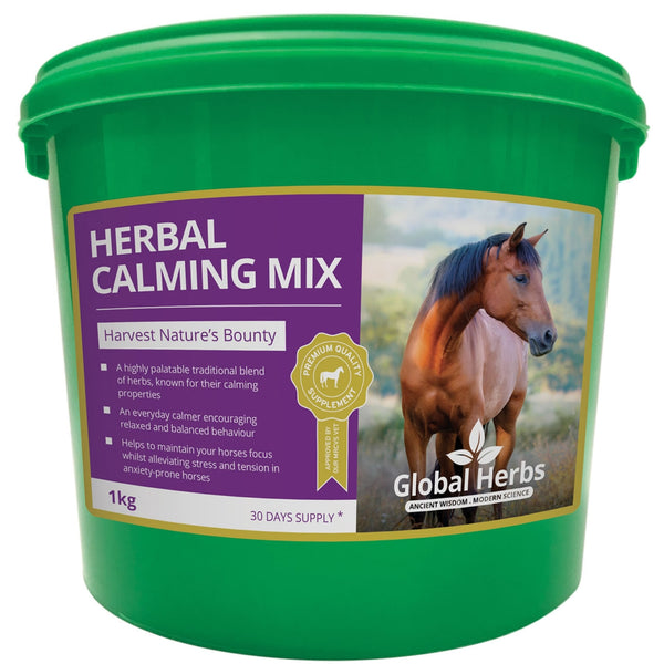 Global Herbs Herbal Calming Mix Horse Calmer Relax Balance Behaviour Supplement