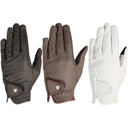Hy Cottenham Elite Riding Gloves Kids Childs Competition Grip Black Brown White