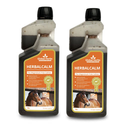 Global Herbs HerbalCalm Liquid Magnesium Free Calmer Horse Calming Supplement x2