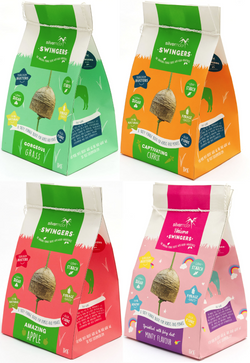 Silvermoor Swingers 100% Natural Hanging Forage Treat Grass Apple Carrot Unicorn